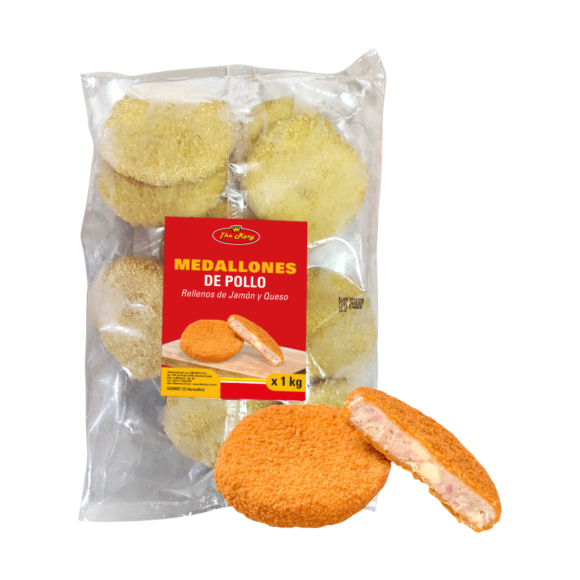 Medallon de pollo Relleno con Jamón y Queso  x 1 kg